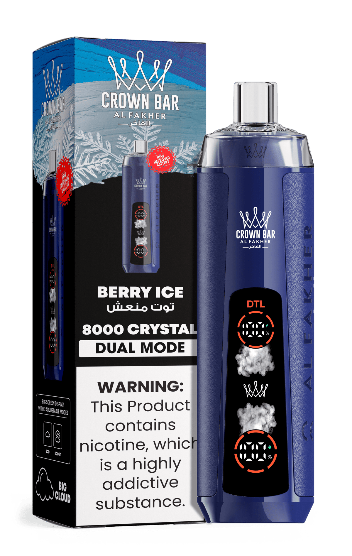 Al Fakher Crystal 8000+ Puffs Disposable Vape | Dual Mode - VapeBoo