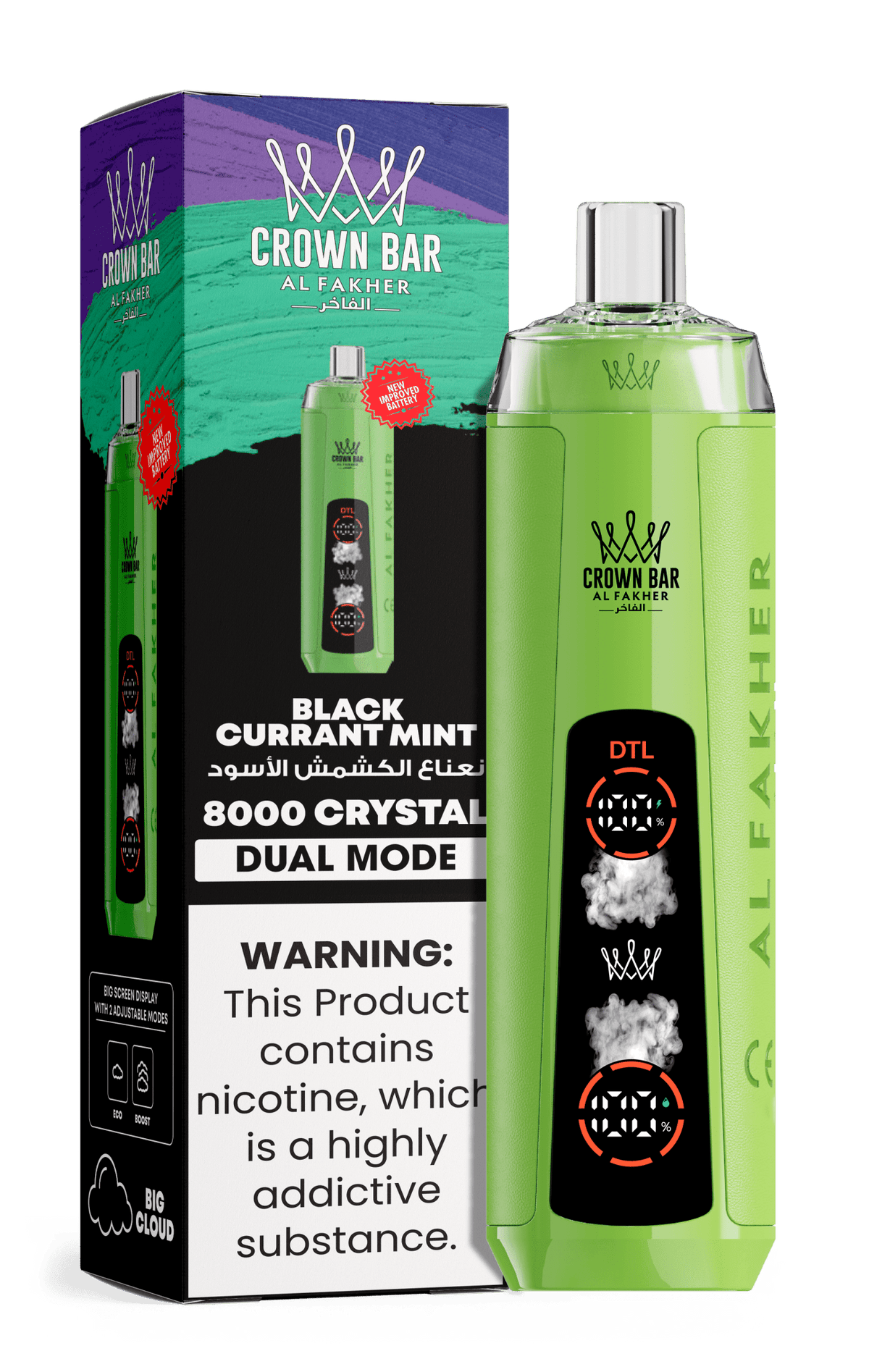 Al Fakher Crystal 8000+ Puffs Disposable Vape | Dual Mode - VapeBoo