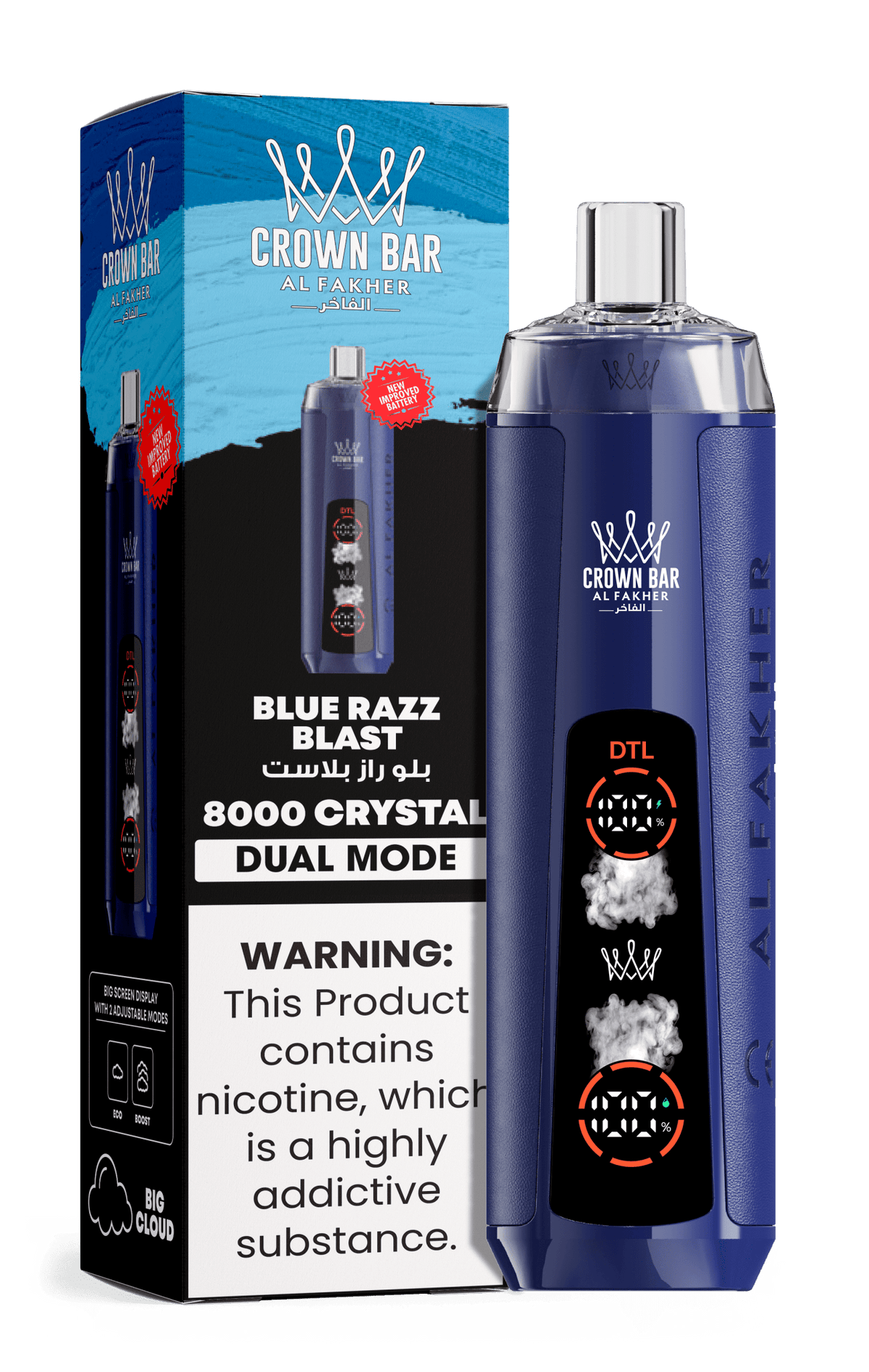 Al Fakher Crystal 8000+ Puffs Disposable Vape | Dual Mode - VapeBoo