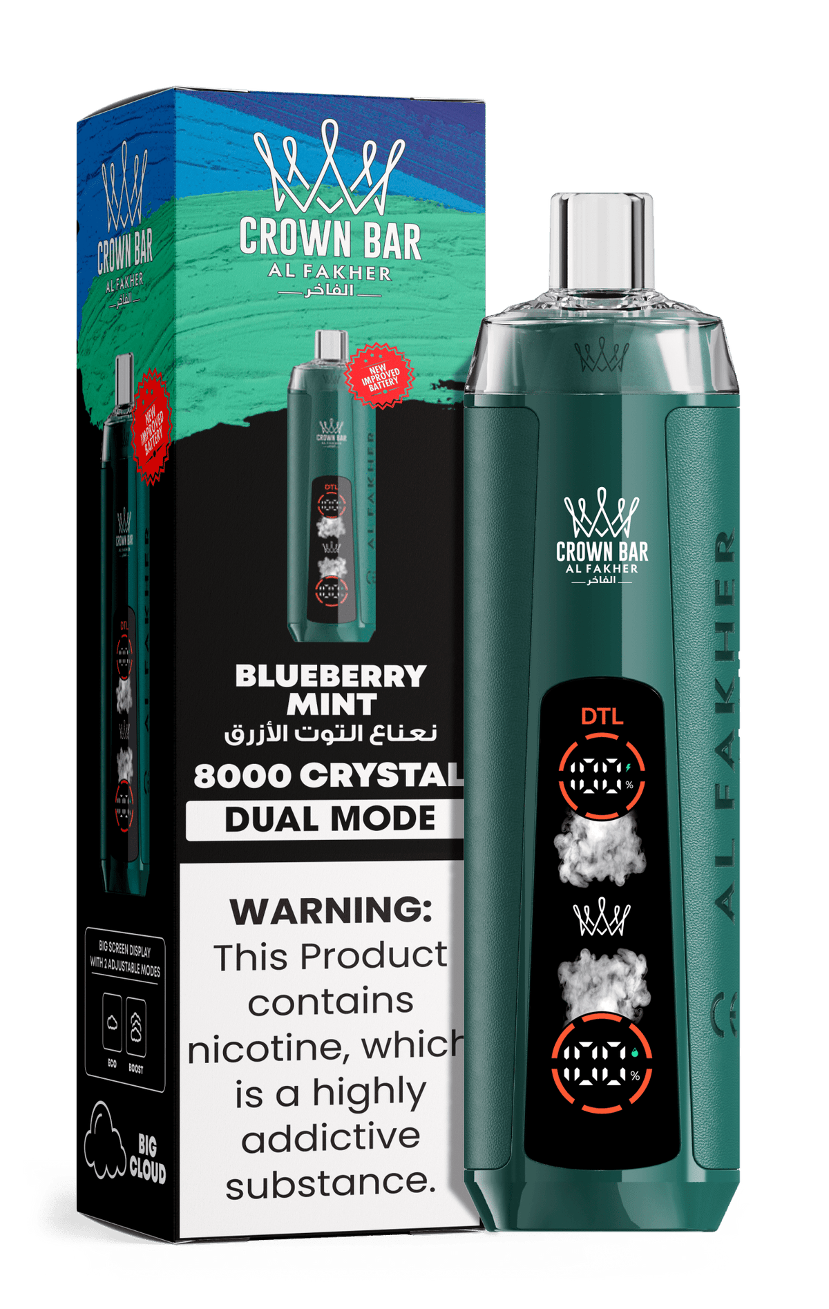 Al Fakher Crystal 8000+ Puffs Disposable Vape | Dual Mode - VapeBoo