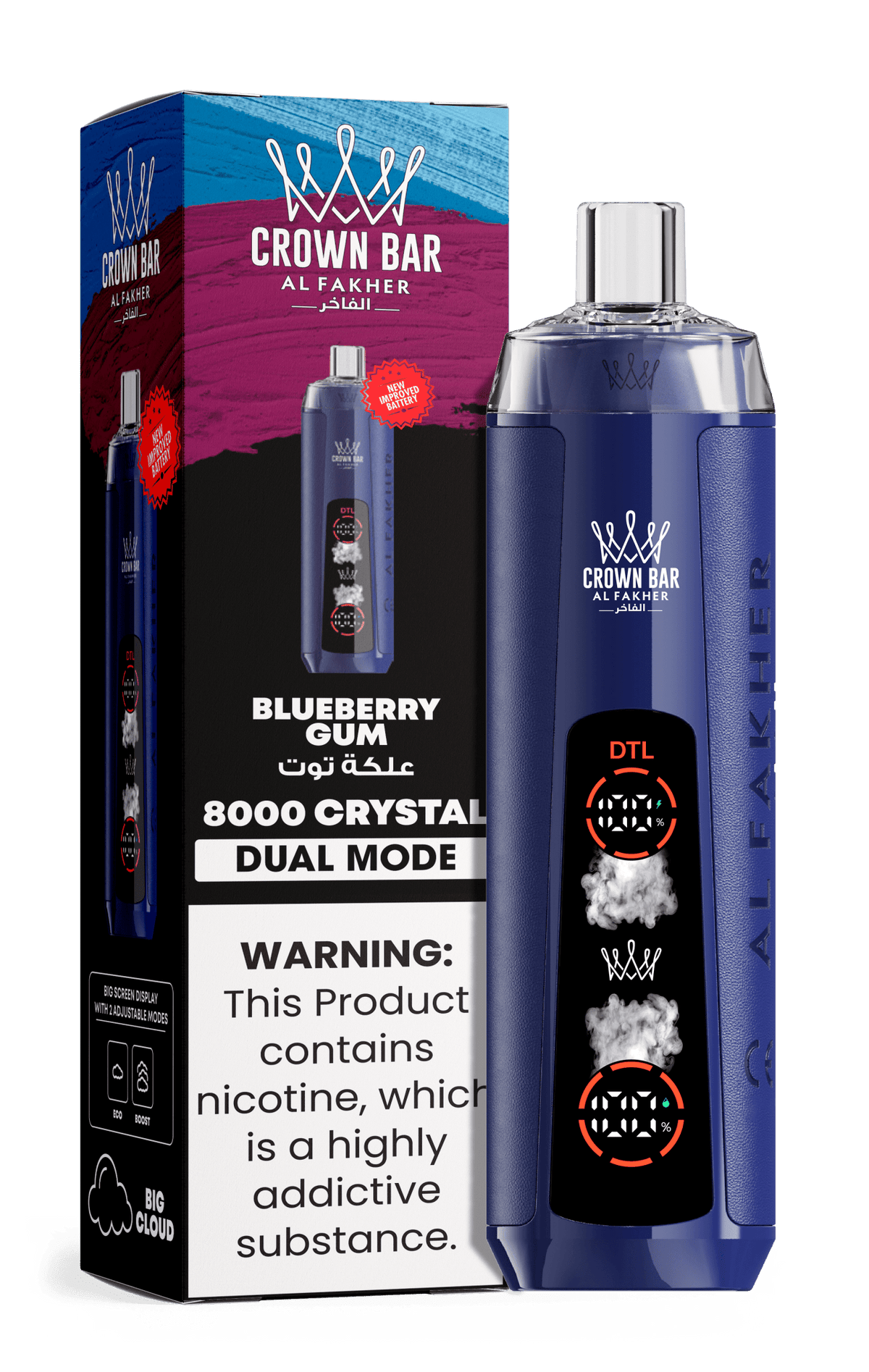 Al Fakher Crystal 8000+ Puffs Disposable Vape | Dual Mode - VapeBoo