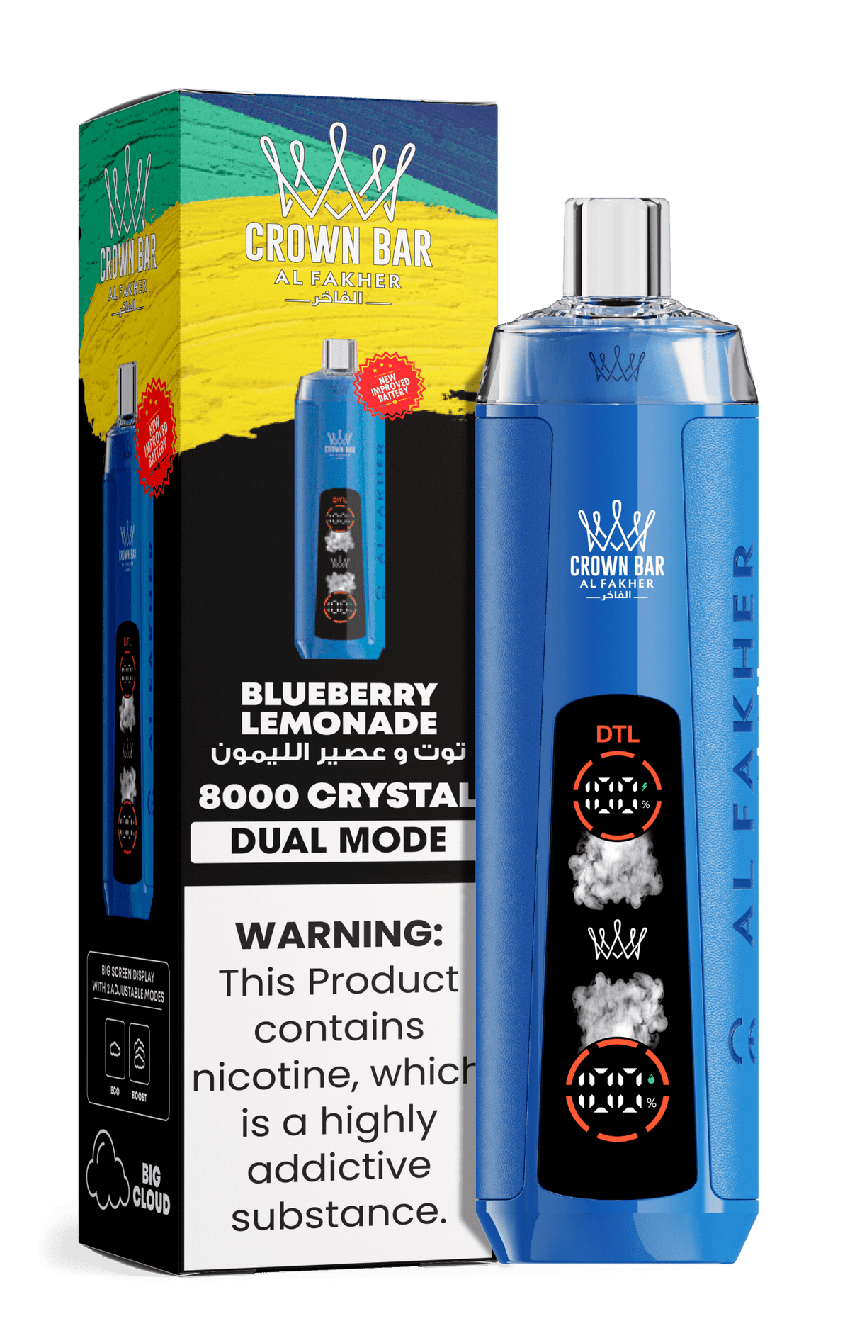 Al Fakher Crystal 8000+ Puffs Disposable Vape | Dual Mode - VapeBoo