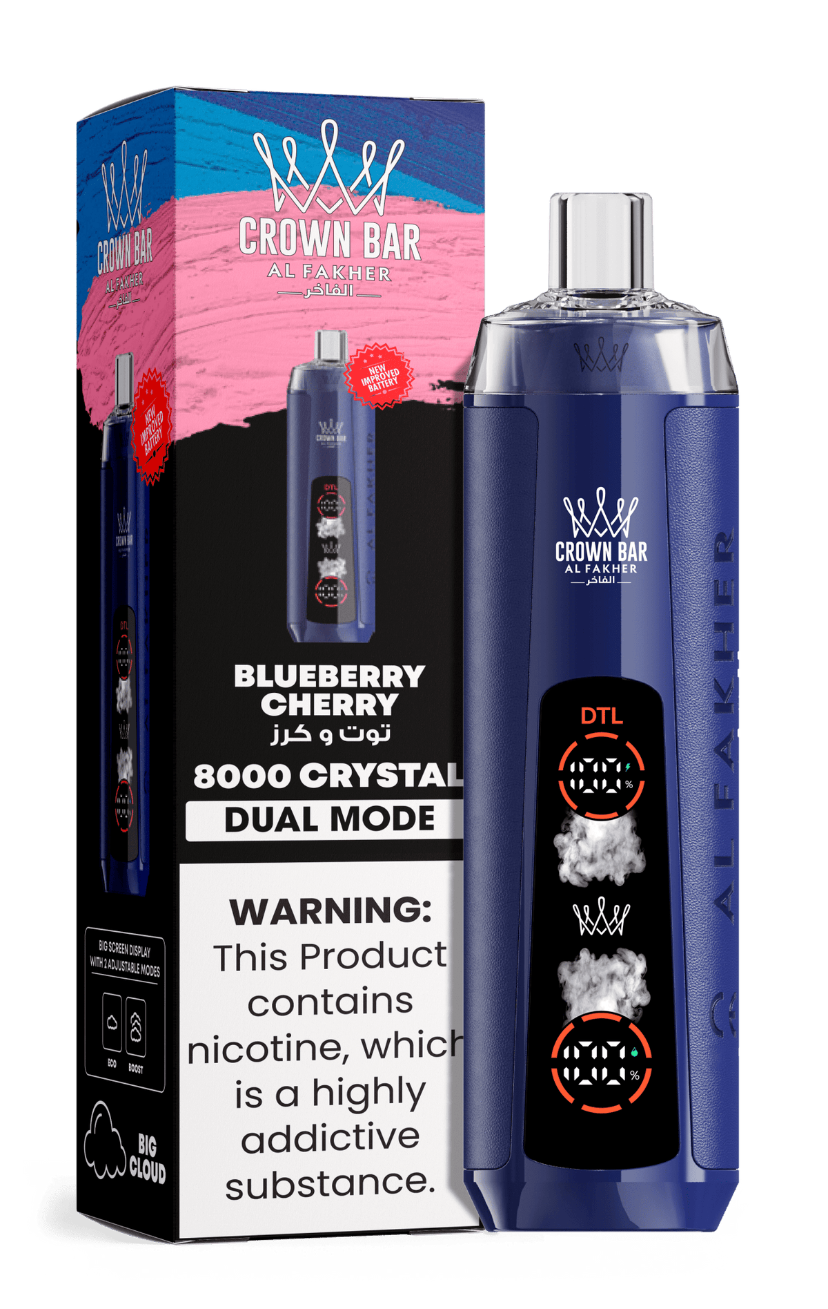 Al Fakher Crystal 8000+ Puffs Disposable Vape | Dual Mode - VapeBoo