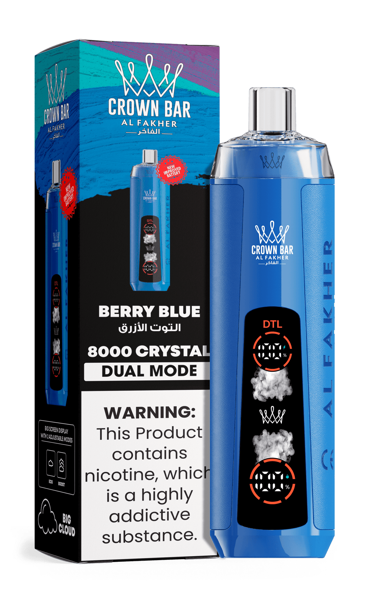 Al Fakher Crystal 8000+ Puffs Disposable Vape | Dual Mode - VapeBoo