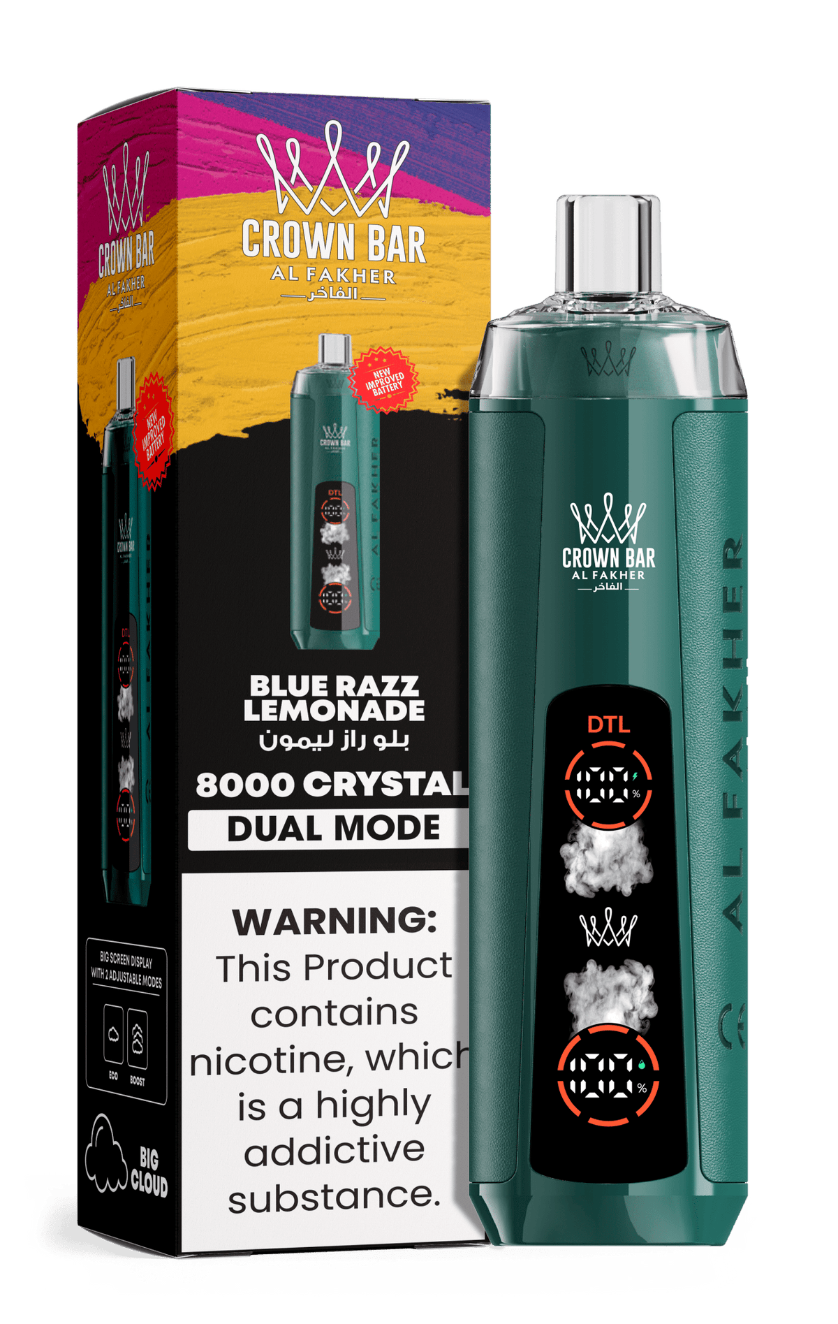 Al Fakher Crystal 8000+ Puffs Disposable Vape | Dual Mode - VapeBoo