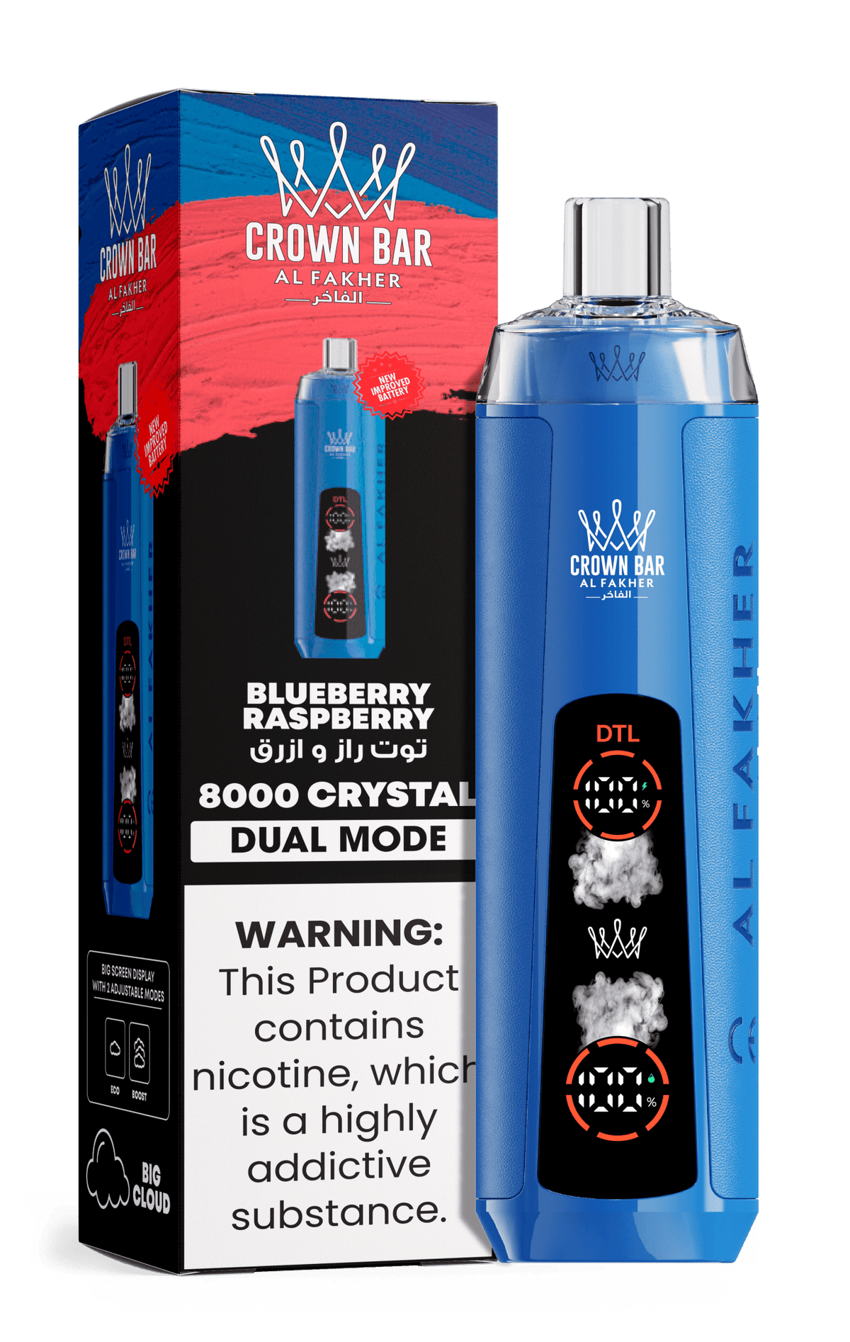 Al Fakher Crystal 8000+ Puffs Disposable Vape | Dual Mode - VapeBoo