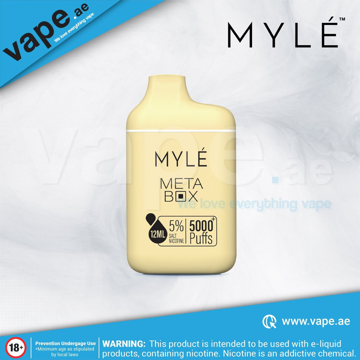 French Vanilla 5000 Puffs 20mg Meta Box by Myle - VapeBoo