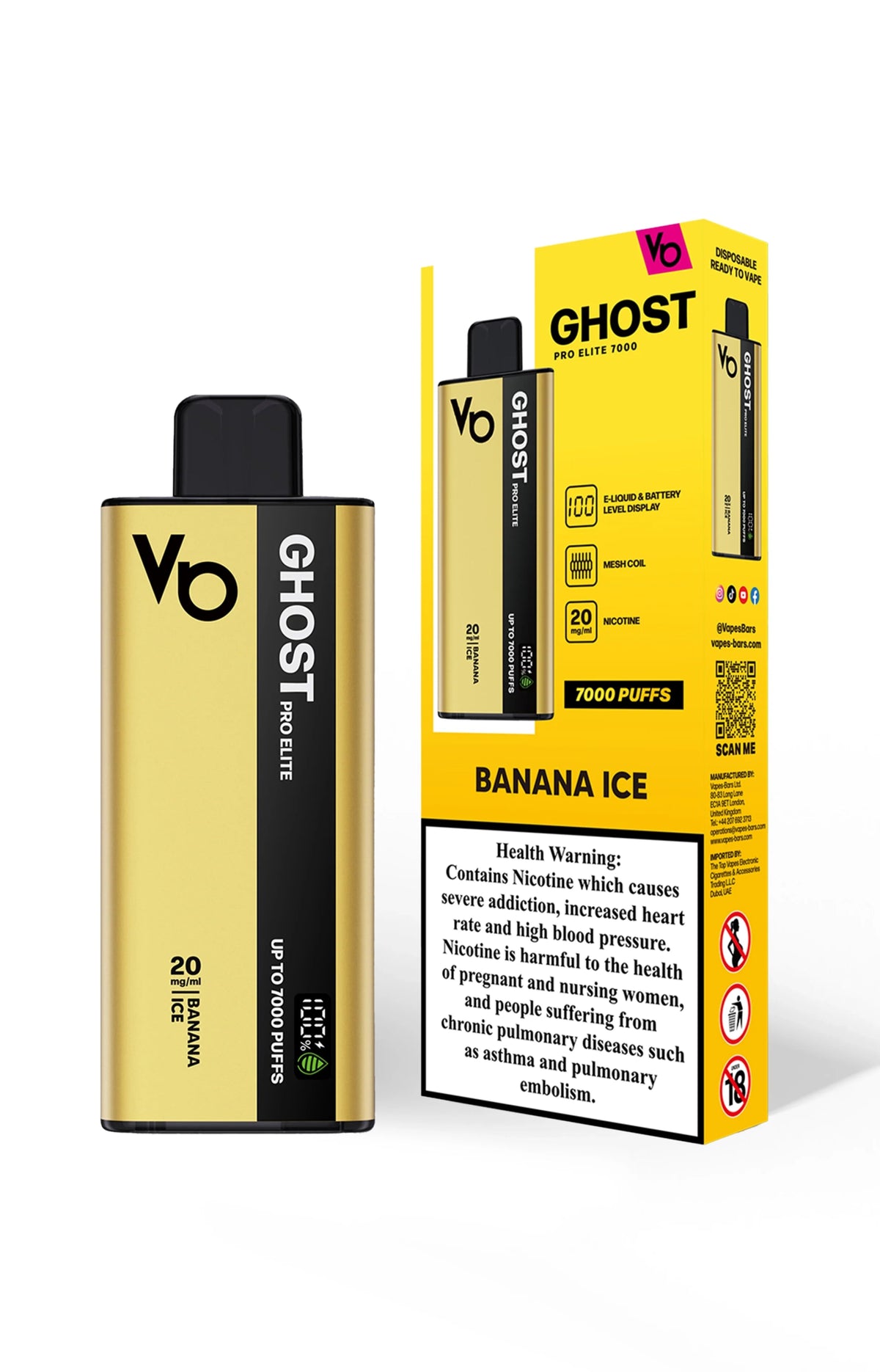 Ghost Pro Elite 7000 Banana Ice - VapeBoo