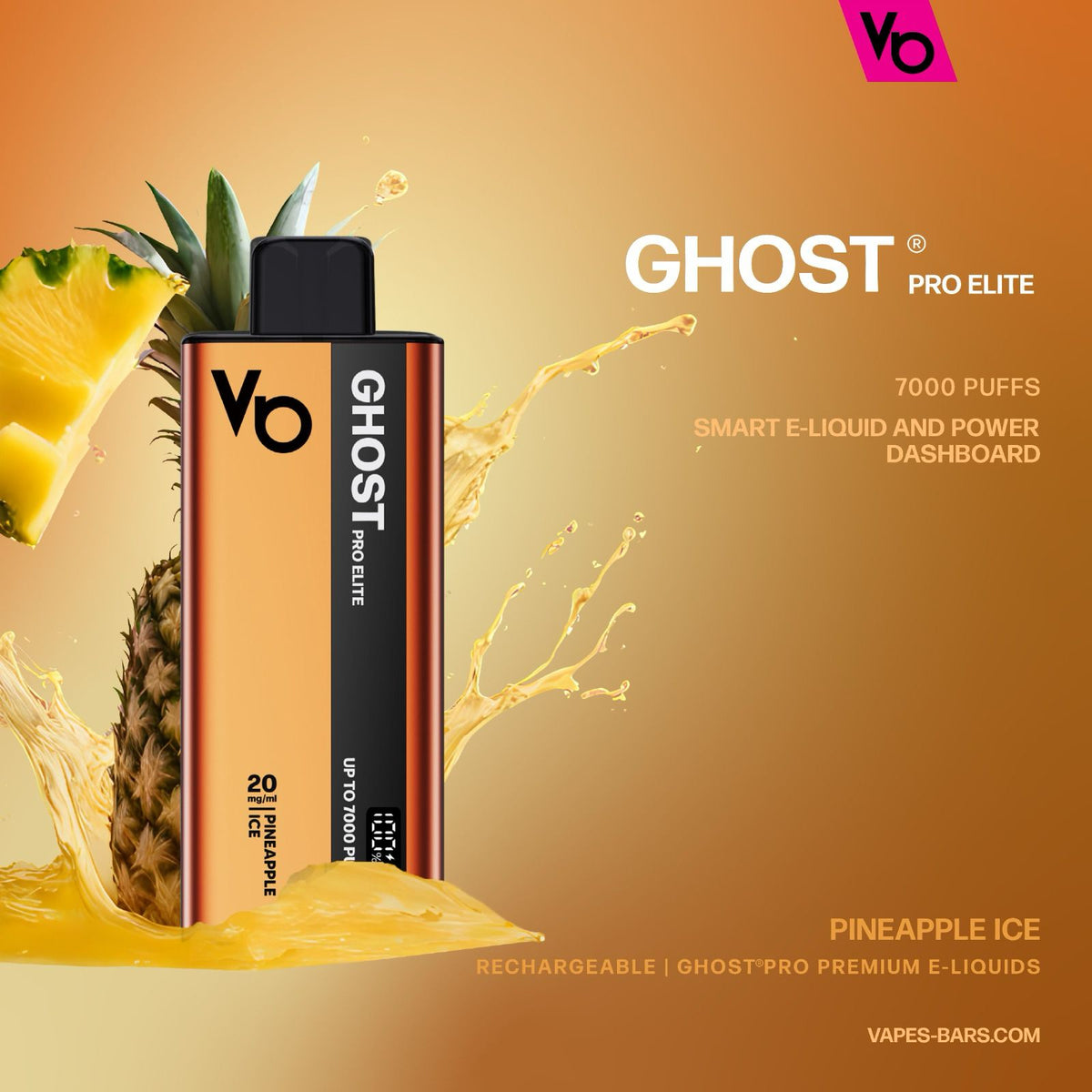 Vapes Bars Ghost Pro Elite 7000 Puffs Disposable Vape 20mg Box of 10 - VapeBoo