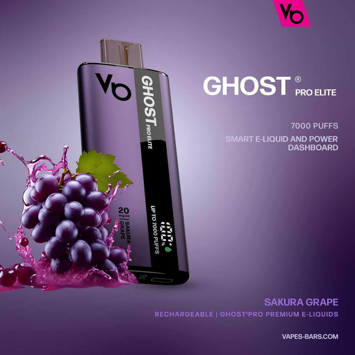 Vapes Bars Ghost Pro Elite 7000 Puffs Disposable Vape 20mg Box of 10 - VapeBoo