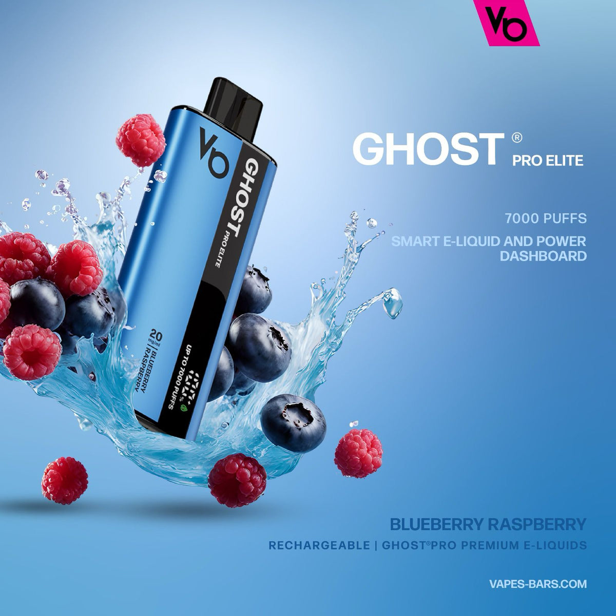 Vapes Bars Ghost Pro Elite 7000 Puffs Disposable Vape 20mg Box of 10 - VapeBoo