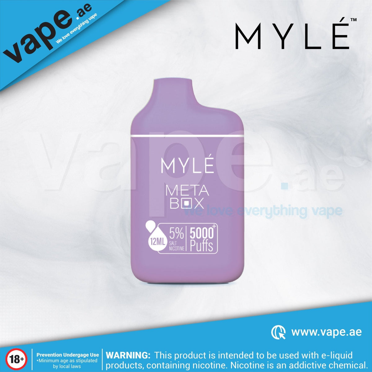 White Grape Ice 5000 Puffs 20mg Meta Box by Myle - VapeBoo